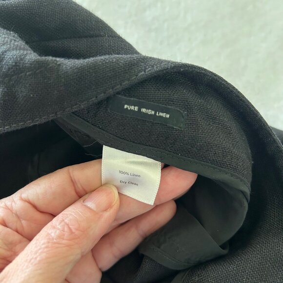 Talbots Heritage Pants Women’s Black Wide Leg Trousers Pure Irish Linen - Picture 5 of 9